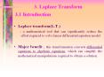 3. Laplace Transform 3.1 Introduction Laplac