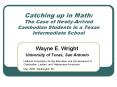 Catching up in Math: The Case of Newly-Arrived Cambodia