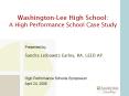 Washington-Lee High School: A High Performance School Cas