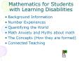 Mathematics for Students with Learning Disabilities Autho