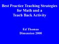 Best Practice Teaching Strategies for Math and a Teach Bac