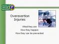 Overexertion Injuries What they are How they happen How the