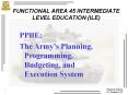 FUNCTIONAL AREA 45 INTERMEDIATE LEVEL EDUCATION (ILE) PPB