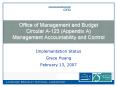 Office of Management and Budget Circular A-123 (Appendix A