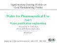 Supplementary Training Modules on Good Manufacturin