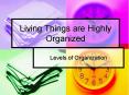 Living Things are Highly Organized Levels of Organizatio