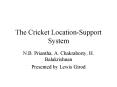 The Cricket Location-Support System N.B. Priantha, A
