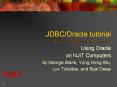 JDBC/Oracle tutorial Using Oracle on NJIT Computers b