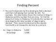 Finding Percent You can find percent by first dividing t