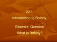 22.1 Introduction to Botany Essential Question What i