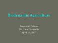 Biodynamic Agriculture Economic Botany Dr. Uma Garimell