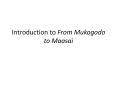 Introduction to From Mukogodo to Maasai Some Basic Fact