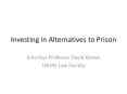Investing in Alternatives to Prison Emeritus Professor Davi