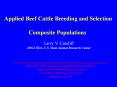 Applied Beef Cattle Breeding and Selection Composit
