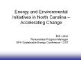 Energy and Environmental Initiatives in North Carolina 