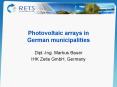 Photovoltaic arrays in German municipalities Dipl.-Ing