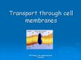 Transport through cell membranes Transport through cel