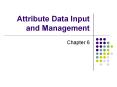 Attribute Data Input and Management Chapter 6 Introductio