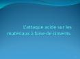 Les sources d environnements acides Action des acides acide