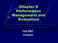 Chapter 8 Performance Management and Evaluation Fall 200