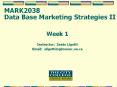 MARK2038 Data Base Marketing Strategies II Week 