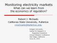 Monitoring electricity markets What can we learn from th