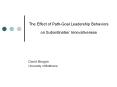 The Effect of Path-Goal Leadership Behaviors on Subordinate