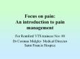 Focus on pain: An introduction to pain management Fo