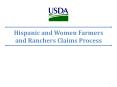 Hispanic and Women Farmers and Ranchers Claims Process 
