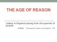 The Age of Reason and the Foundations of the Libera