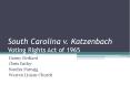 South Carolina v. Katzenbach Voting Rights Act of 1965 Dann