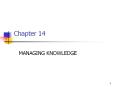 Chapter 14 MANAGING KNOWLEDGE Knowledge Management in th