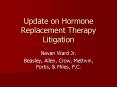 Update on Hormone Replacement Therapy Litigation Navan War