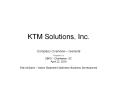 KTM Solutions, Inc. Company Overview   General Prepared fo