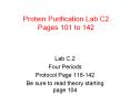 Protein Purification Lab C2 Pages 101 to 142 Lab C.2 Fou