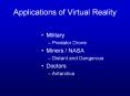 Applications of Virtual Reality Military Predator Dron