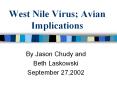 West Nile Virus; Avian Implications By Jason Chudy and Bet