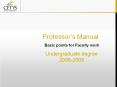 Professor s Manual Basic points for Faculty wor