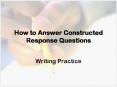 How to Answer Constructed Response Questions Writin