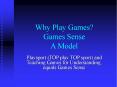 Why Play Games? Games Sense A Model Playsport (TOP play TO