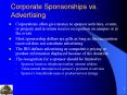 Corporate Sponsorships vs. Advertising Corporations ofte