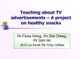 Teaching about TV advertisements   A project on health