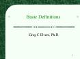 Basic Definitions Greg C Elvers, Ph.D. Statistics Statistic