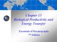 Chapter 13 Biological Productivity and Energy Transfe