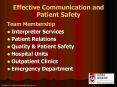 Effective Communication and Patient Safety Team Membershi