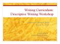 Writing Curriculum: Descriptive Writing Workshop Charlesto