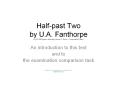Half-past Two by U.A. Fanthorpe for IGCSE English: Antholog