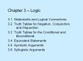 Chapter 3   Logic 3.1 Statements and Logical Connectives 3.