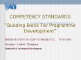 COMPETENCY STANDARDS  Building Block For Programm