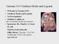 German 3313 Northern Myths and Legends Welcome to Germa